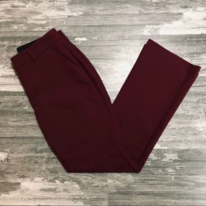 Express Maroon Low Rise Slim Flare Columnist Pant